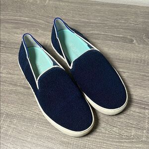 Rothy's Blue Slip-On Sneakers Sapphire Terry Shoes